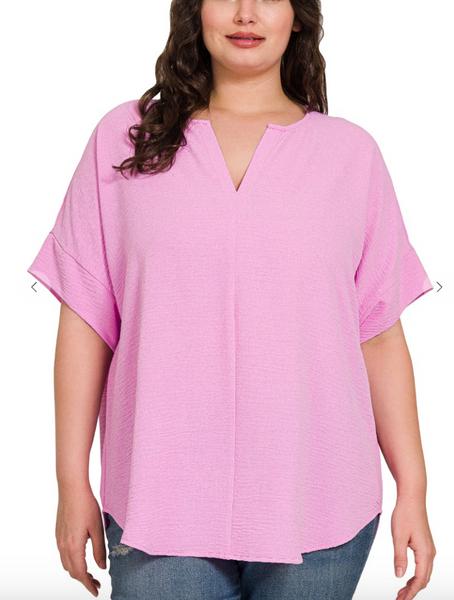 Get It Done Blouse - Mauve