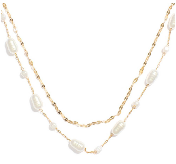 Layered Pearl Necklace - Gold