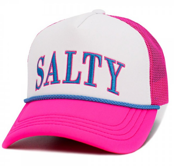 Vintage "SALTY" Trucker Hat - Neon Pink