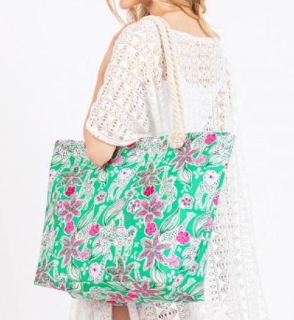 Summer Getaway Tote - Green