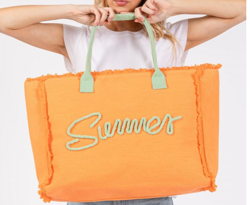 Hello Summer Canvas Tote - Orange