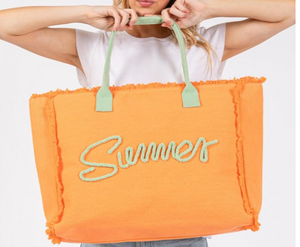 Hello Summer Canvas Tote - Orange
