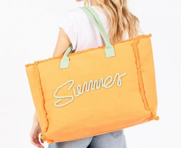 Hello Summer Canvas Tote - Orange