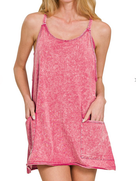Ready To Play Romper Dress - Ash Pink