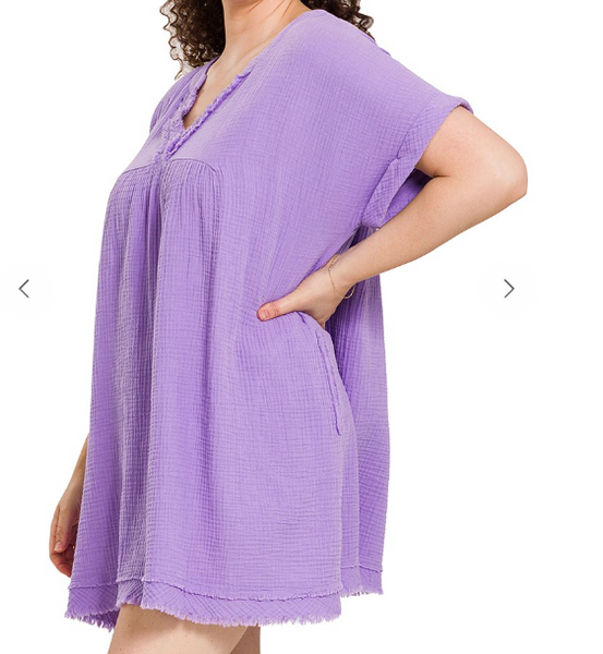 Lavender Haze Gauze Dress