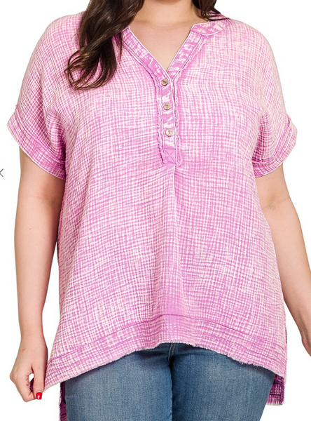 Perfect Promise Gauze Top - Mauve