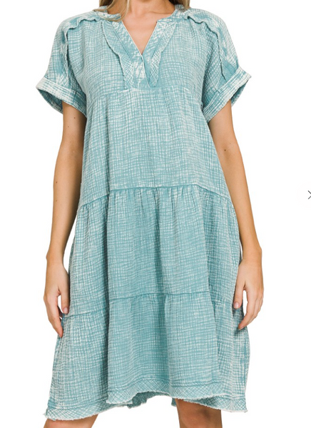 Sweet Thing Gauze Dress - Teal