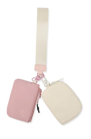 Dual Pouch Wristlet Wallet - Rose
