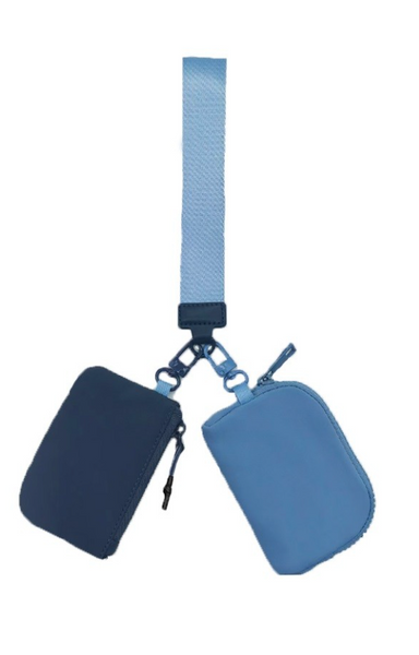 Dual Pouch Wristlet Wallet - Blue