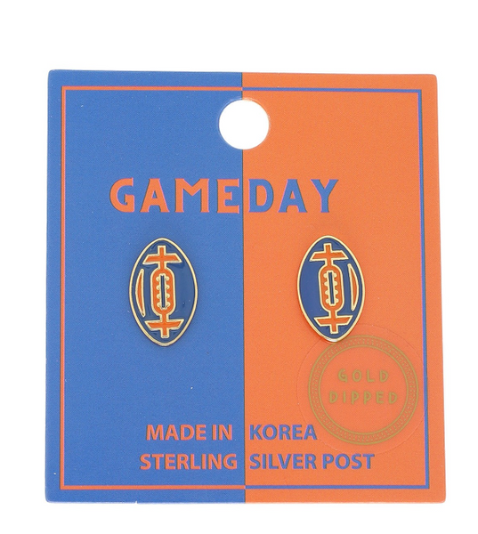 Game Day Glam Studs - Blue/Orange