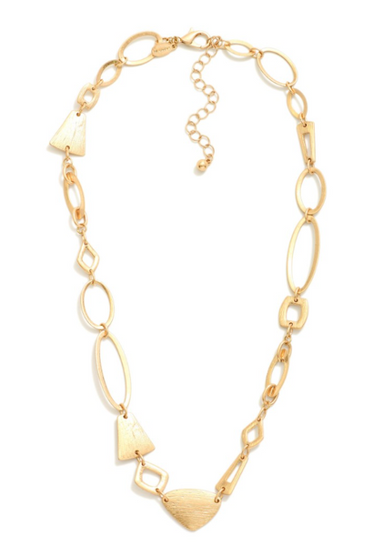 Linked Geometric Necklace - Gold