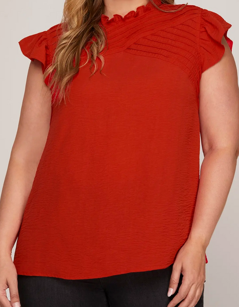 Everyday Elegance Blouse - Red
