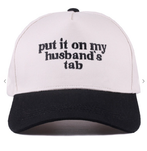 Put It On My Husband's Tab Cap - Black