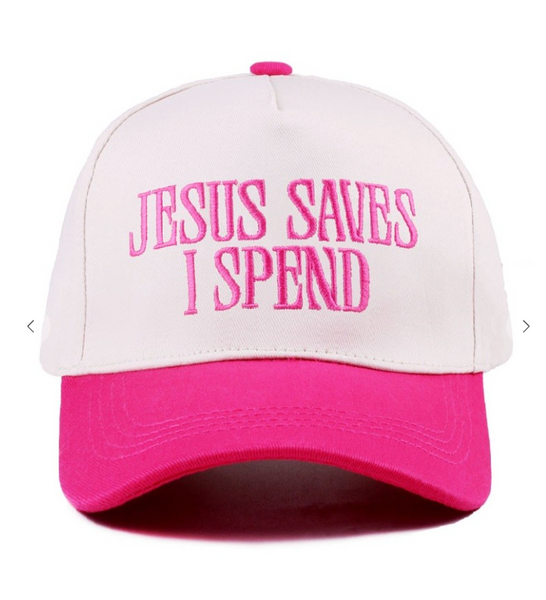Jesus Saves I Spend Cap - Fuchsia