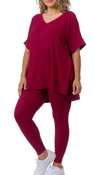 Cozy Hour Lounge Set - Maroon