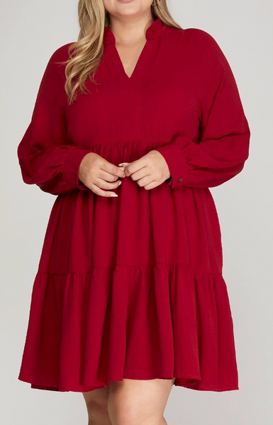 Sweet Simplicity Dress - Wine