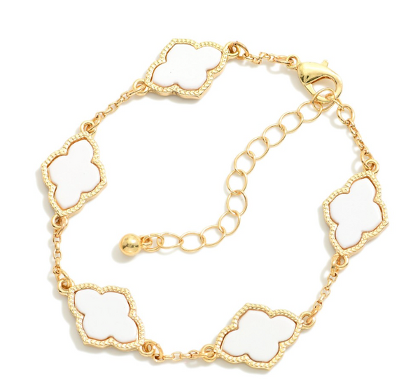 Winter Clover Bracelet - White