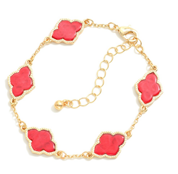 Winter Clover Bracelet - Red