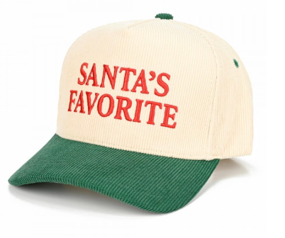 "Santa's Favorite" Corduroy Cap - Green
