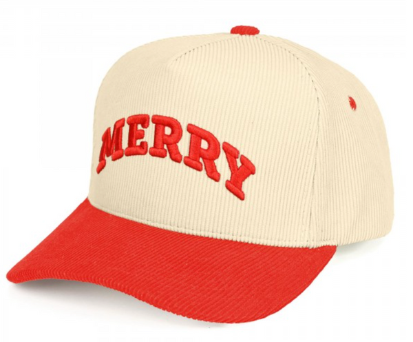 "Merry" Corduroy Cap - Red