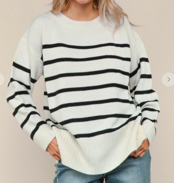 Sweet Stripes Sweater - Ivory