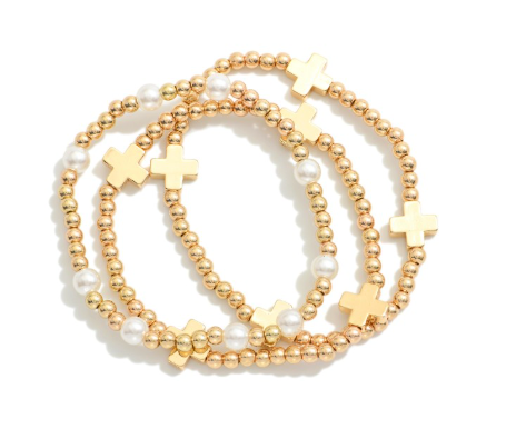 Blessed Bead Bracelet Set - Gold