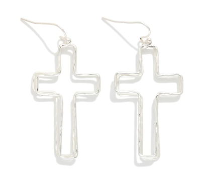 Layered Faith Drop Earrings - Silver