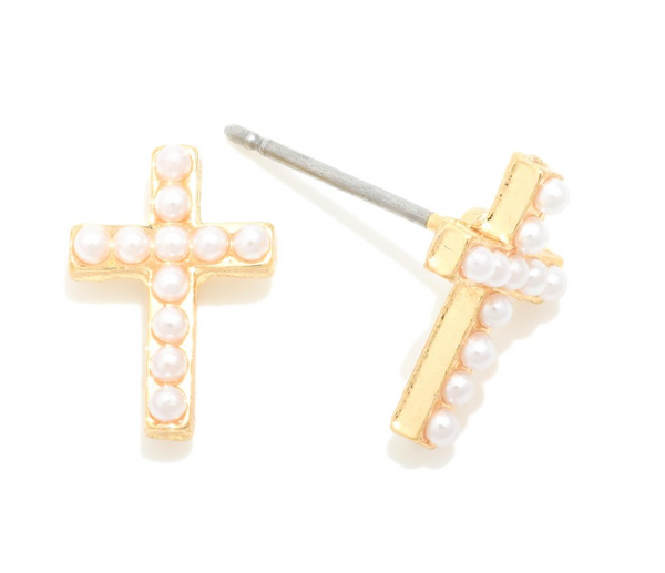 Studded Cross Earrings
