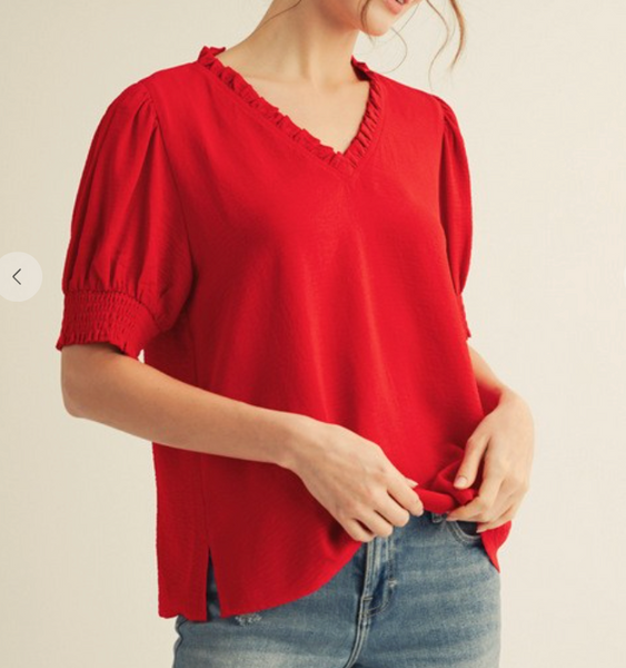Sweet Perfection Blouse - Red