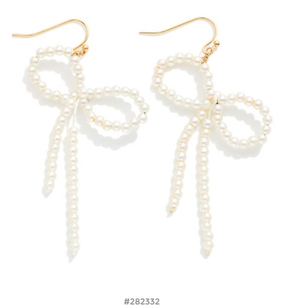 Pearl Bow Dangles