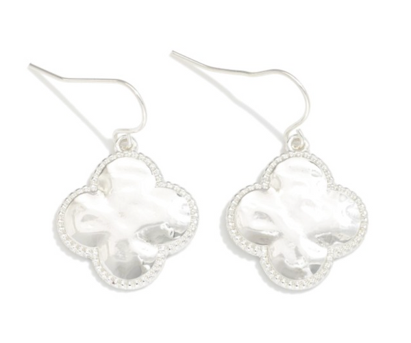 Clover Glow Metal Earrings