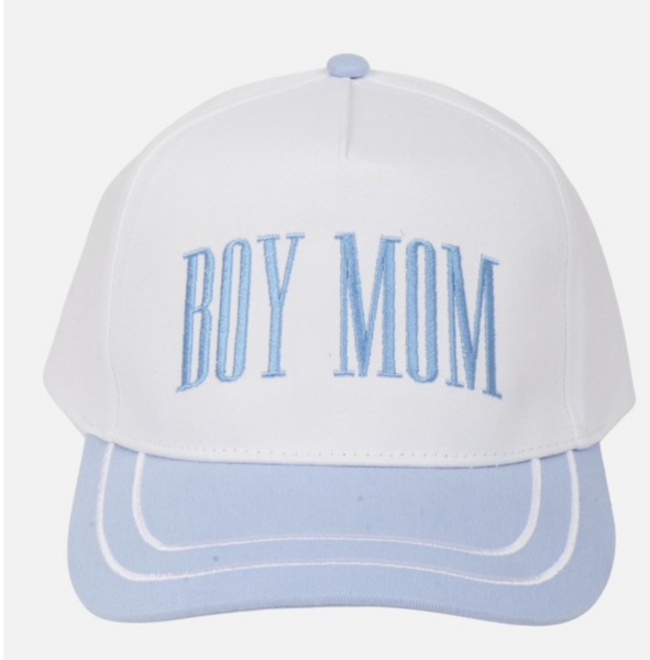 "BOY MOM" Hat - Blue