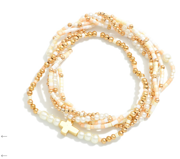 Angelic Charm Bracelet Set - Cream