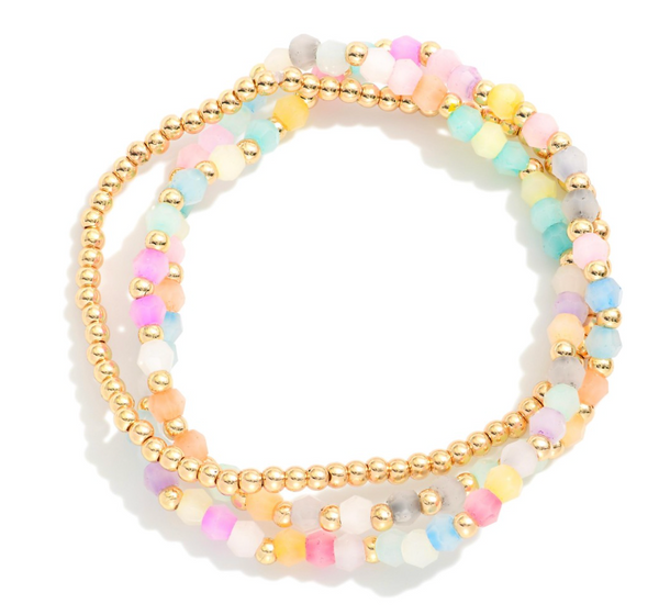 Shimmer Beaded Bracelet Set - Multi