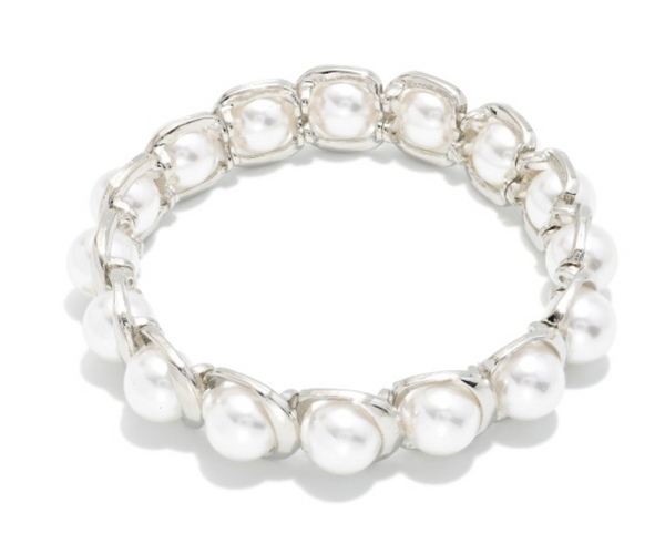 Pearl Pop Stretch Bracelet - Silver