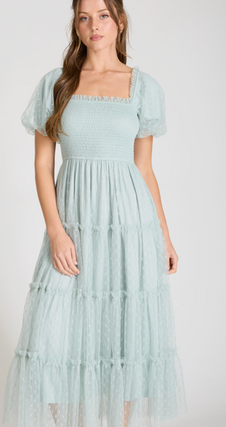 Polka Dot Dream Dress - Sage