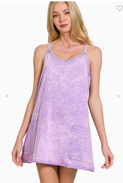 Coastal Crush Romper Dress - Purple