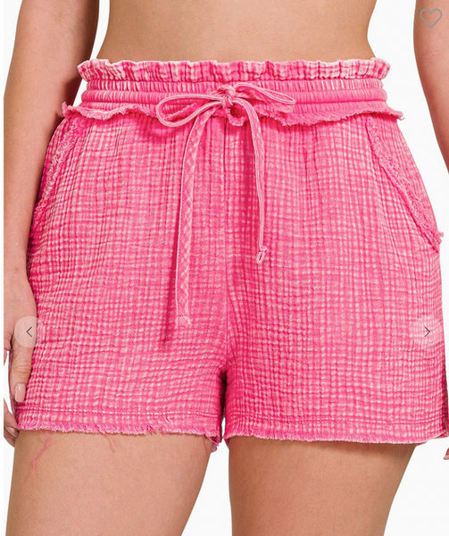 Everyday Ease Gauze Shorts - Pink