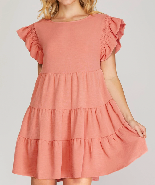 Sweet Statement Dress - Peach