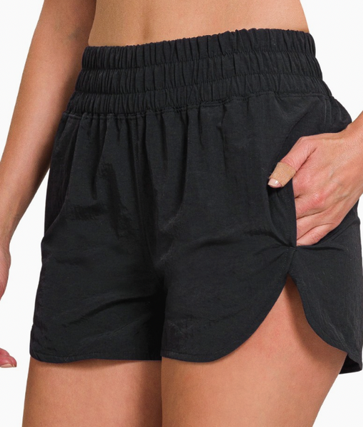 Breezy Move Windbreaker Shorts - Black
