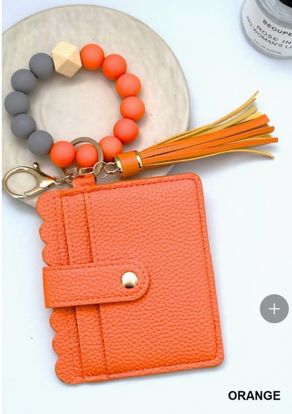 On The Go Beaded Wristlet - Orange