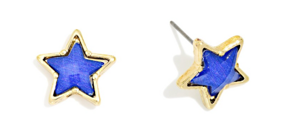 Americana Star Stud Earrings - Blue