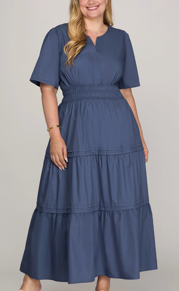 Salt Air Social Dress - Navy