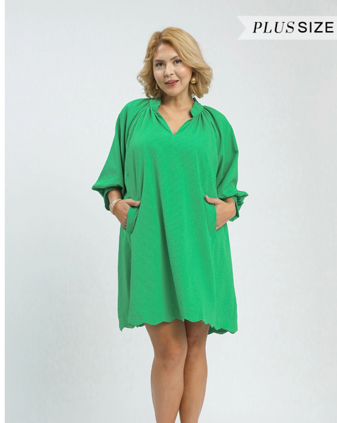 Scalloped Sweetie Dress - Green