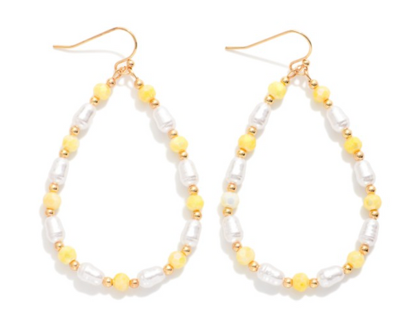 Pearl Perfection Drop Earrings - Yellow