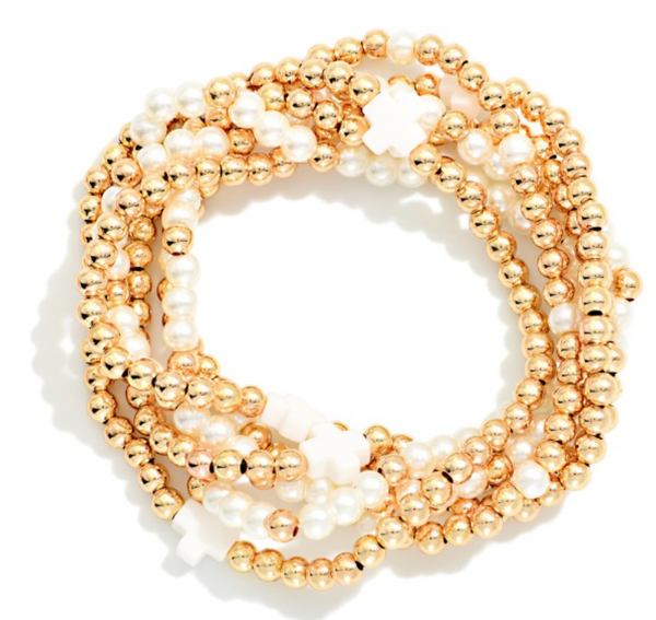 Hope & Grace Bracelet Stack - White
