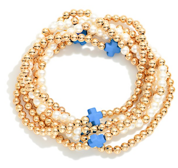 Hope & Grace Bracelet Stack - Blue