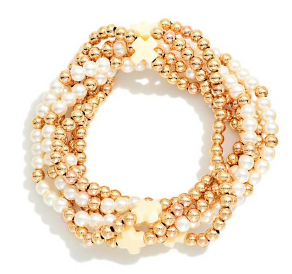 Hope & Grace Bracelet Stack - Creme