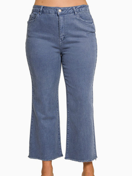 Acid Washed Bootcut Pants - Blackberry