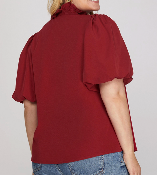 Catching Compliments Blouse - Wine